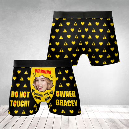 Choking Hazard – Cheeky Funny Gift for Husband or Boyfriend – Personalized Photo Men’s Boxer Briefs