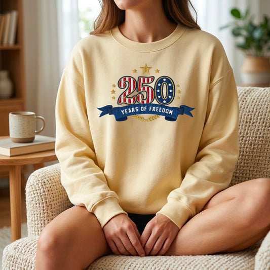 Liberty & Freedom 250 Years - Embroidered Eagle Sweater