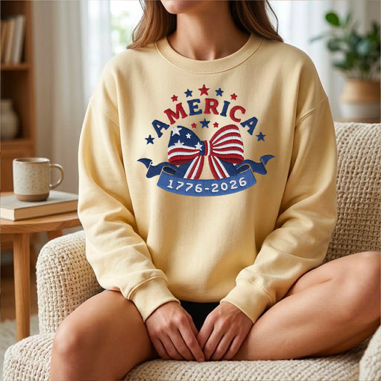 Embroidered America 250 Sweatshirt - Freedom Pullover