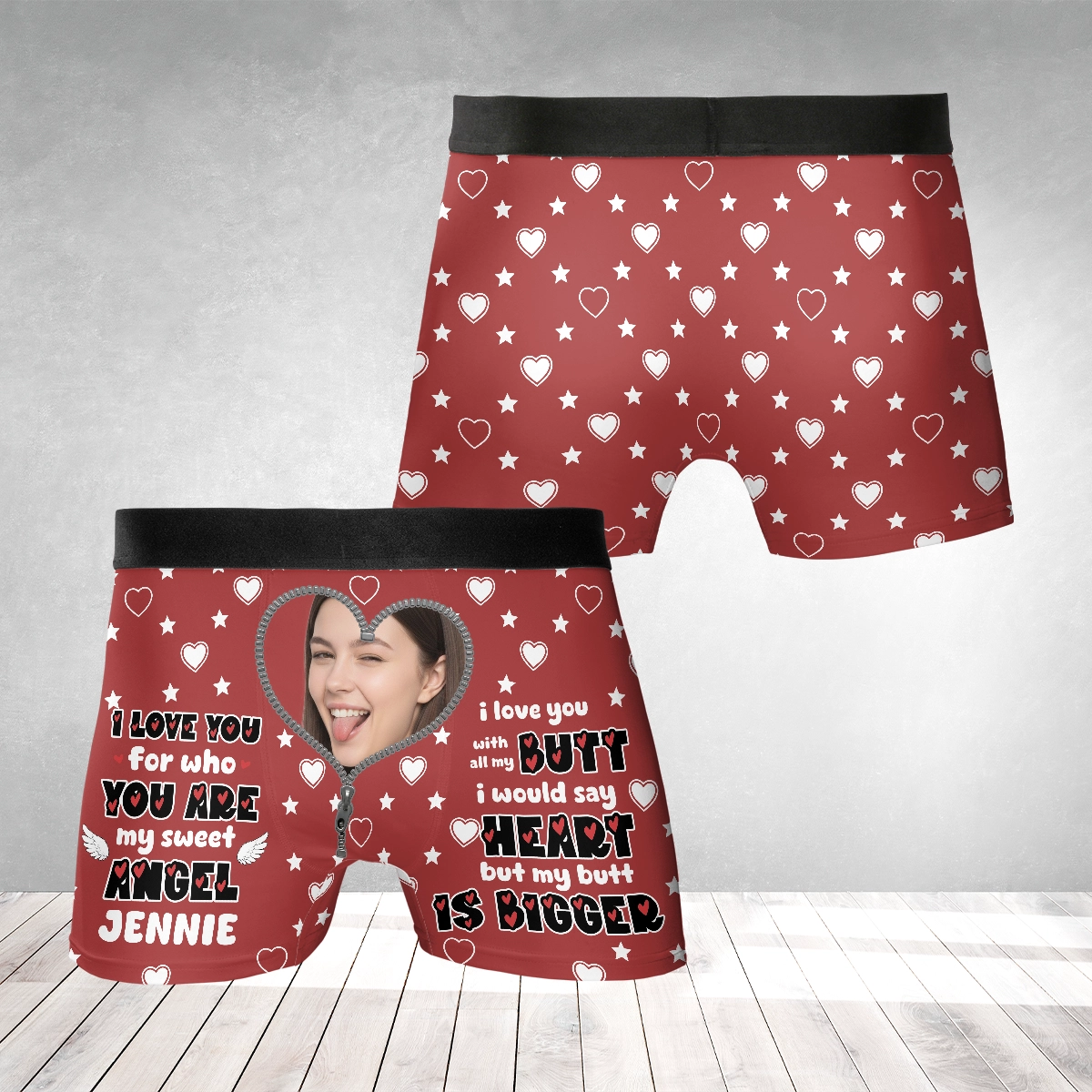 I Love You for Who You Are – Funny Romantic Gift from Girlfriend or Wife – Personalized Photo Men’s Boxer Briefs