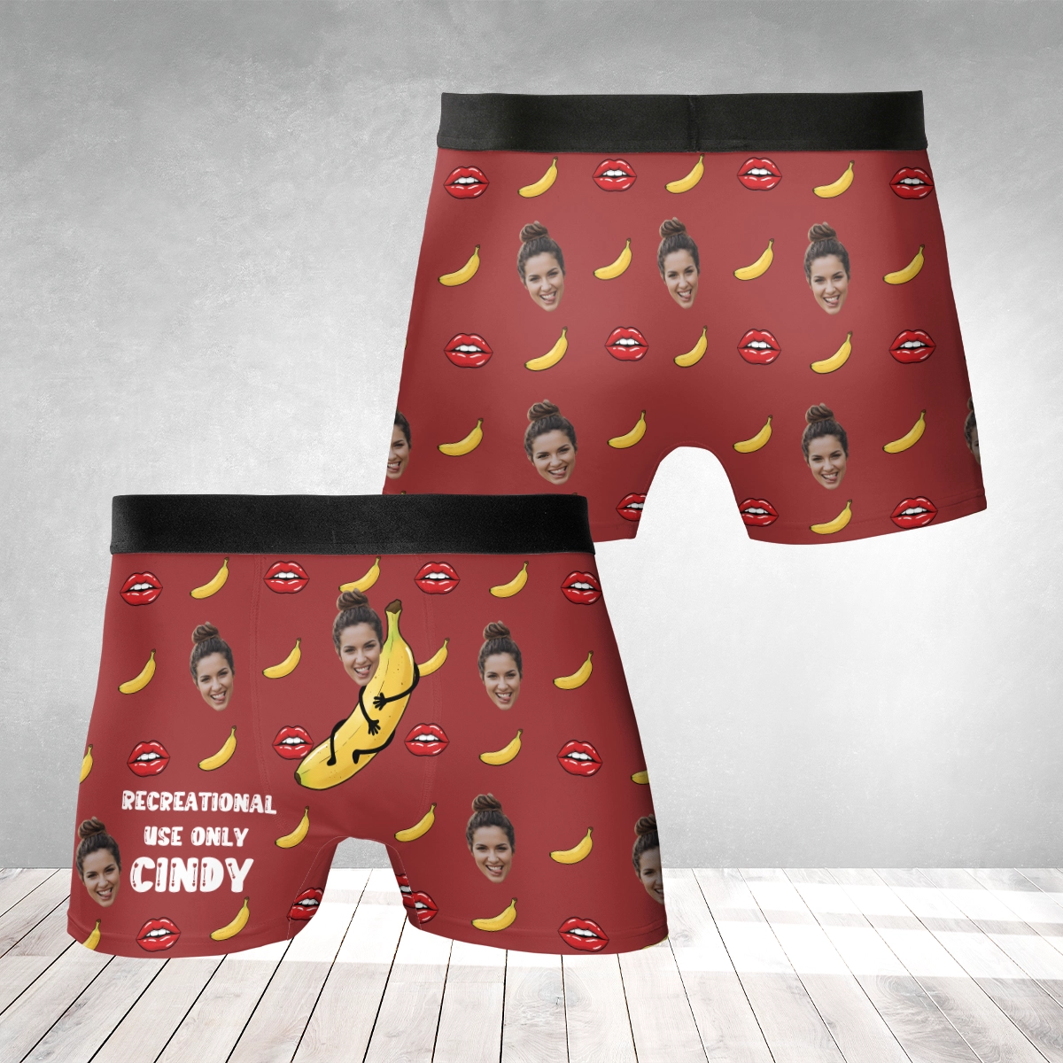 For Recreational Use Only – Naughty Humor Gift for Him – Personalized Photo Men’s Boxer Briefs