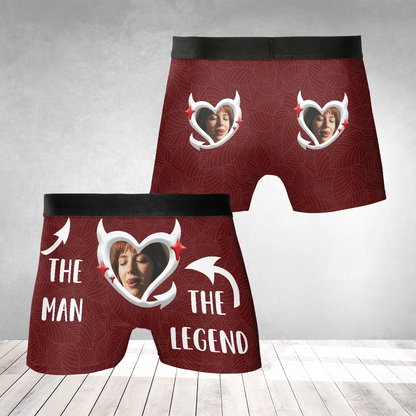 The Man. The Myth. The Legend. – Funny Confidence Boost Gift for Him – Personalized Photo Men’s Boxer Briefs