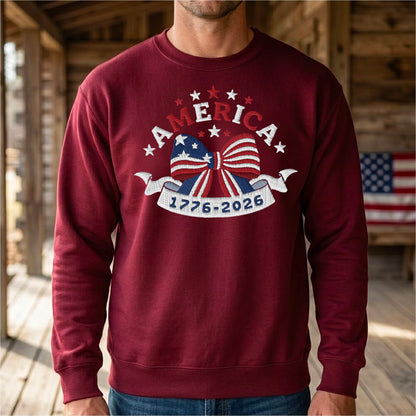 Embroidered America 250 Sweatshirt - Freedom Pullover