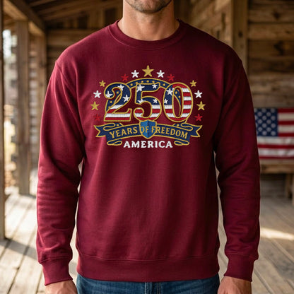 America 250th Anniversary – Patriotic USA Embroidery Sweatshirt Design
