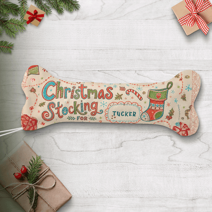 Personalized Christmas Stocking For Name dog bone Christmas stocking with custom pet name