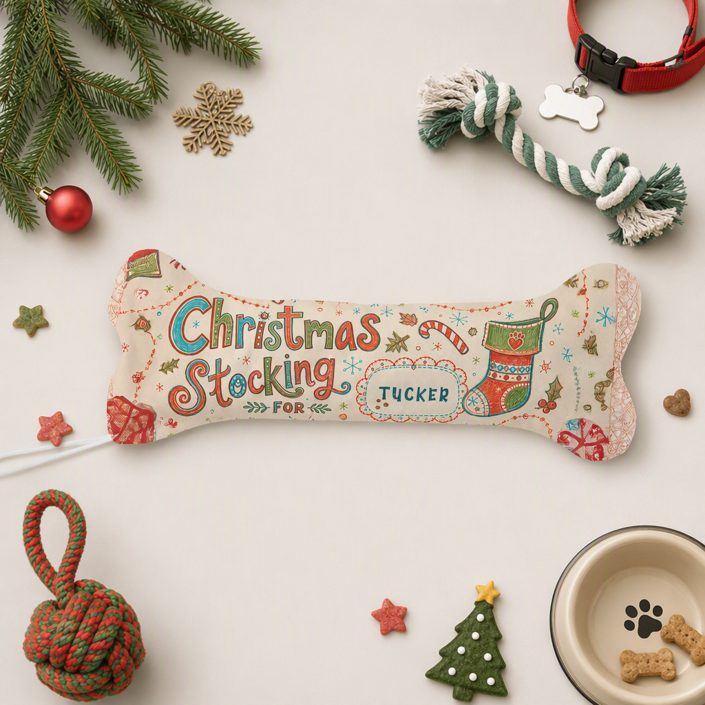 Personalized Christmas Stocking For Name dog bone Christmas stocking, view 3