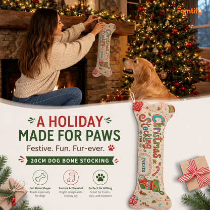 Personalized Christmas Stocking For Name dog bone Christmas stocking, view 4