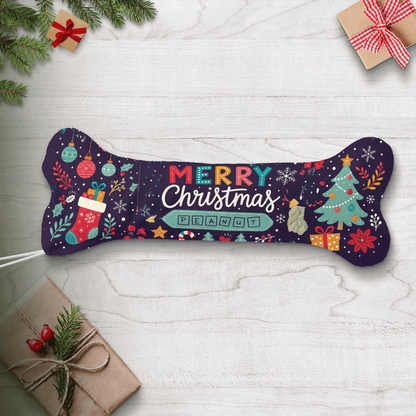 Personalized Merry Christmas Starry Night dog bone Christmas stocking with custom pet name