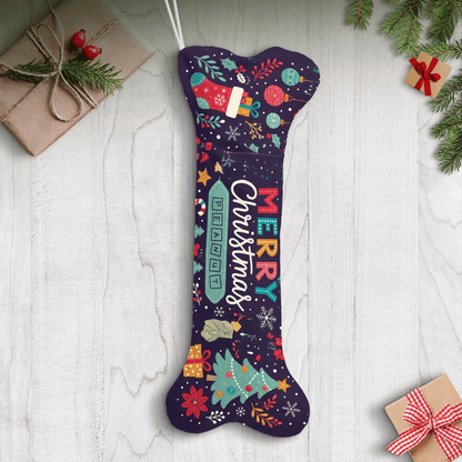Personalized Merry Christmas Starry Night dog bone Christmas stocking, view 2