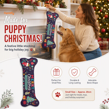 Personalized Merry Christmas Starry Night dog bone Christmas stocking, view 9