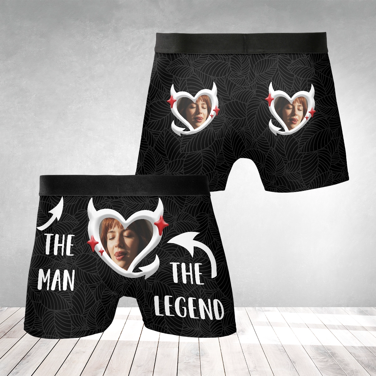 The Man. The Myth. The Legend. – Funny Confidence Boost Gift for Him – Personalized Photo Men’s Boxer Briefs