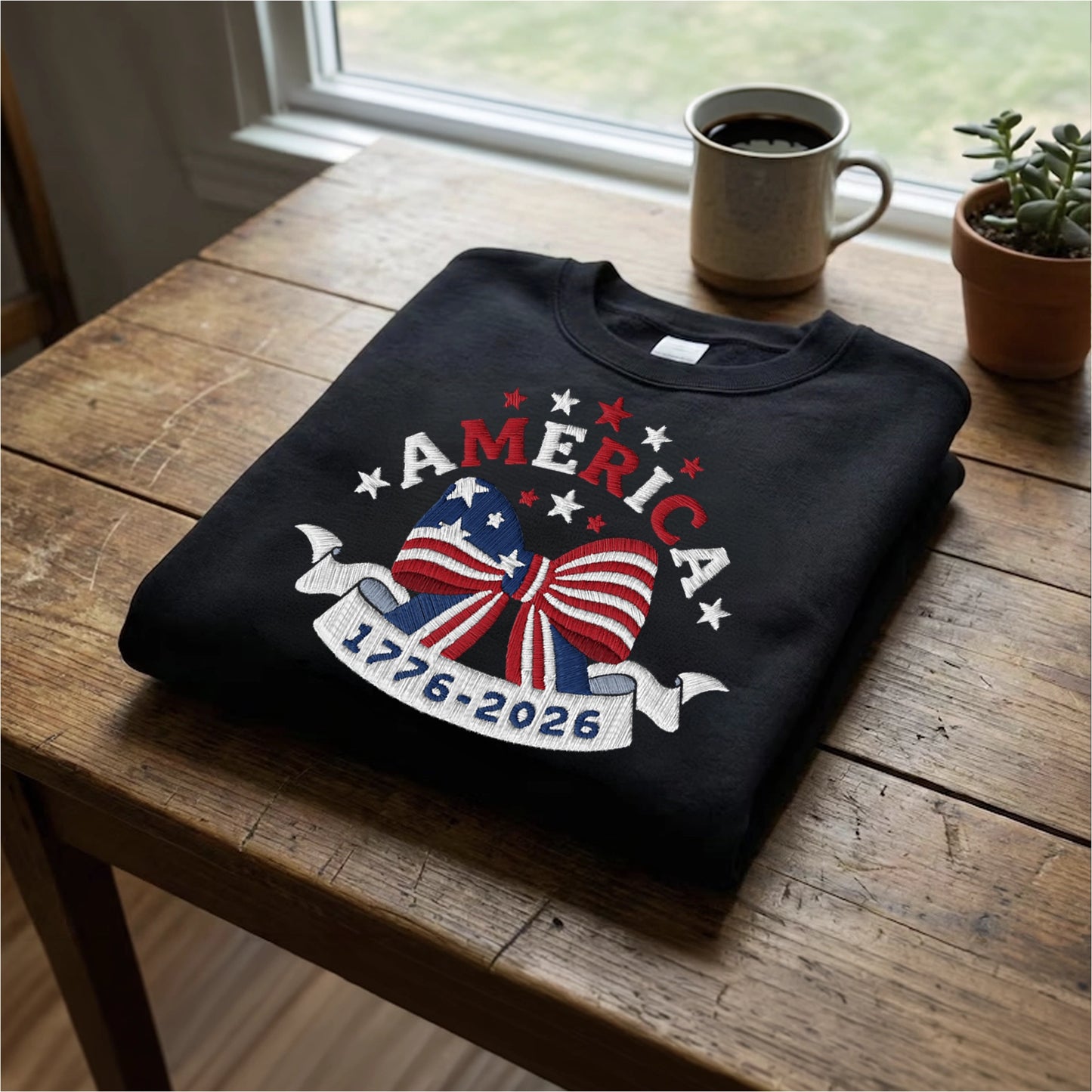 Embroidered America 250 Sweatshirt - Freedom Pullover
