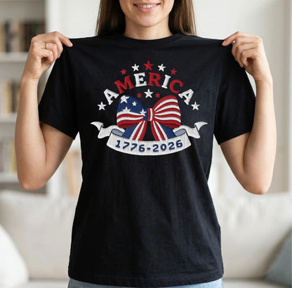 Embroidered America 250 - Patriotic T-Shirt