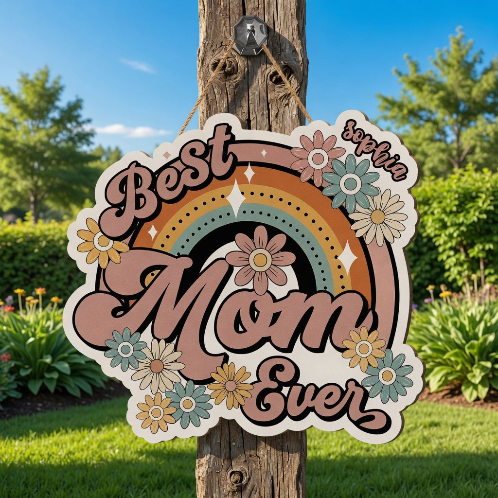 Personalized Layered Wood Block Sign – Custom Family Keepsake Decor for Mom