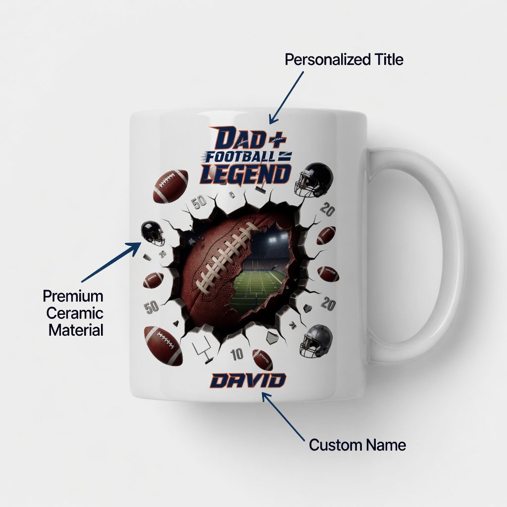 Legend Dad Football Mug – Best Gift for Dad Who Loves Football