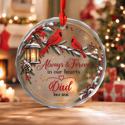 Personalized cardinal memorial Christmas ornament keepsake