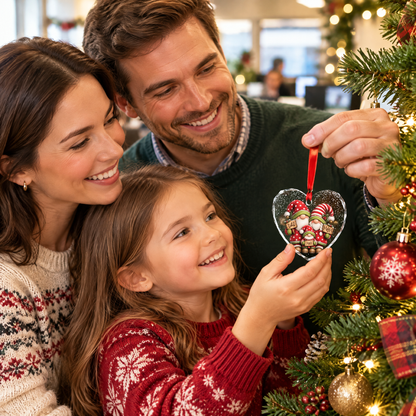 Personalized family Christmas glass ornament gift idea