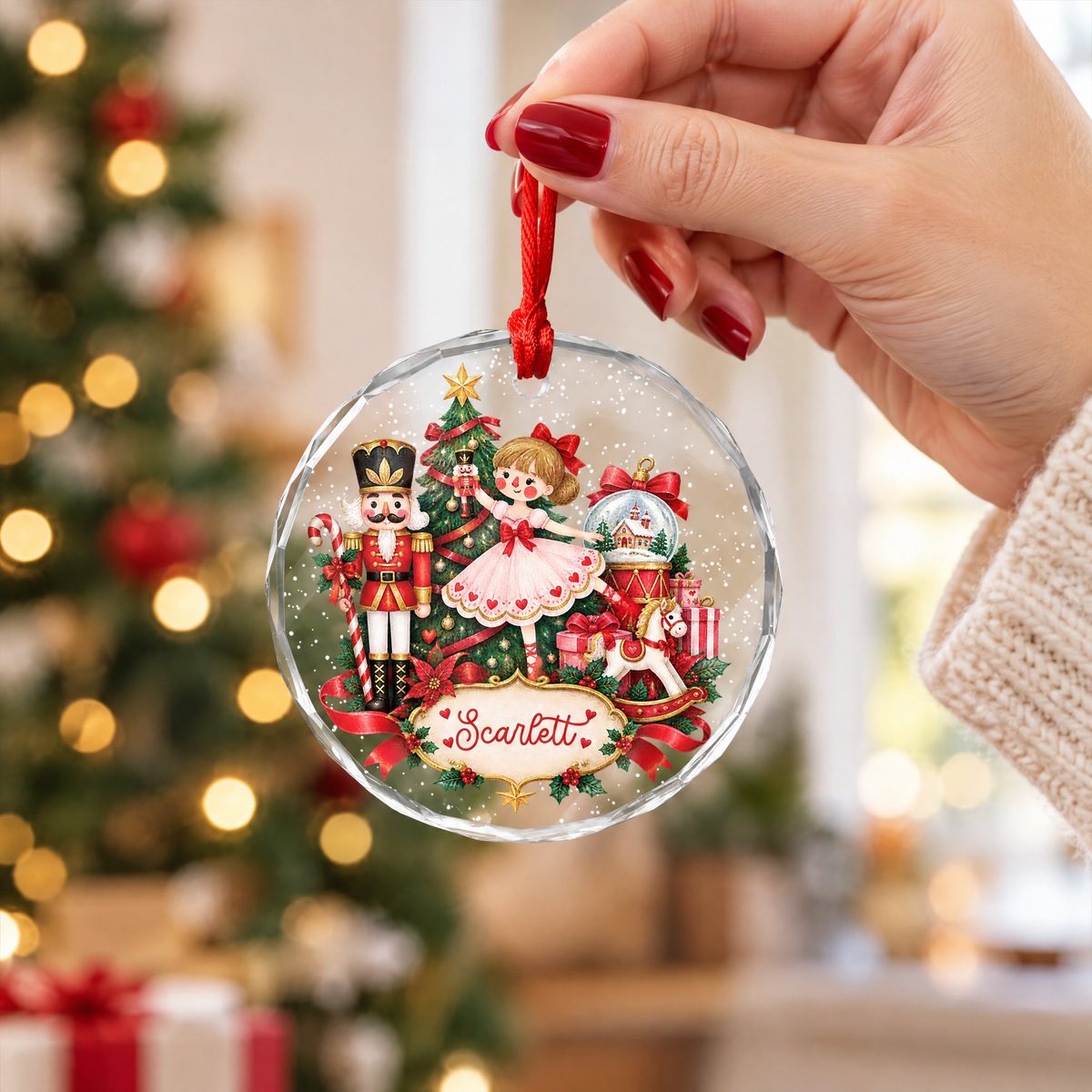 Personalized ballet glass ornament as a Christmas gift