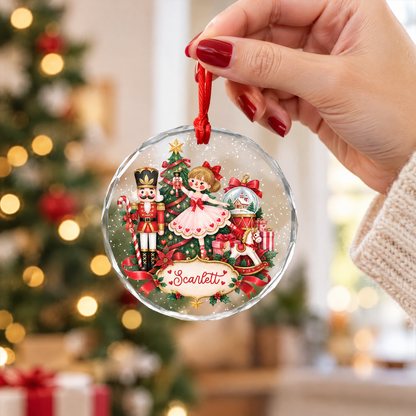 Personalized ballet glass ornament as a Christmas gift
