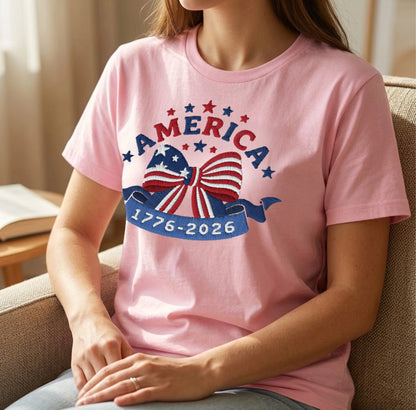 Embroidered America 250 - Patriotic T-Shirt