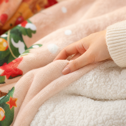 Soft sherpa faux fur lining of the personalized hooded blanket