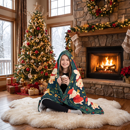 Custom name bunny band Christmas star hooded blanket, view 5
