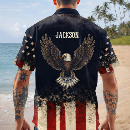 Custom Name God Bless America Eagle 1776–2026 Patriotic Hawaii Shirt