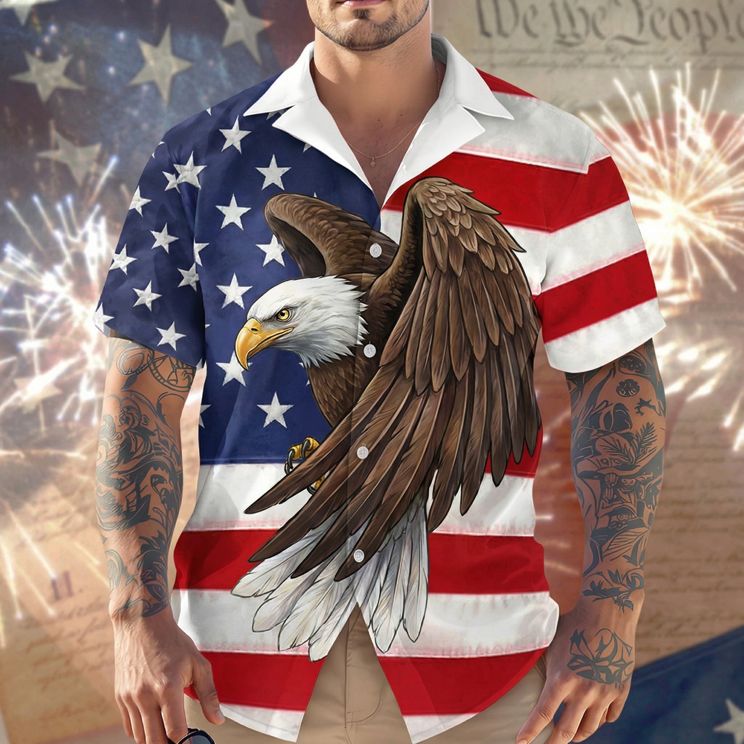 Eagle America Independence Day Cool Hawaiian Shirt