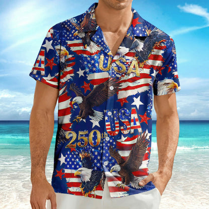 USA 250 Anniversary Eagle 1776-2026 Patriotic Hawaii Shirt
