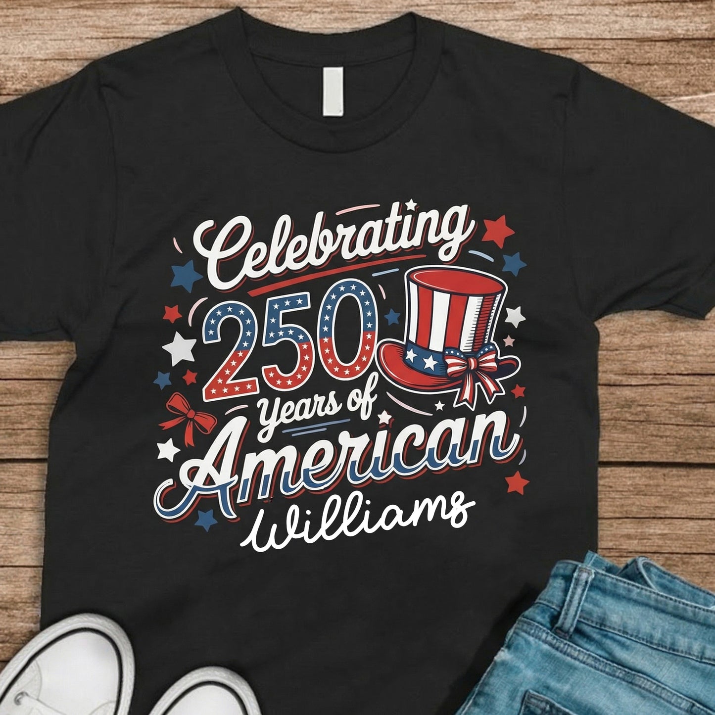 Personalized USA 250th Anniversary T-Shirt – Celebrating 250 Years of American Custom Name Shirt