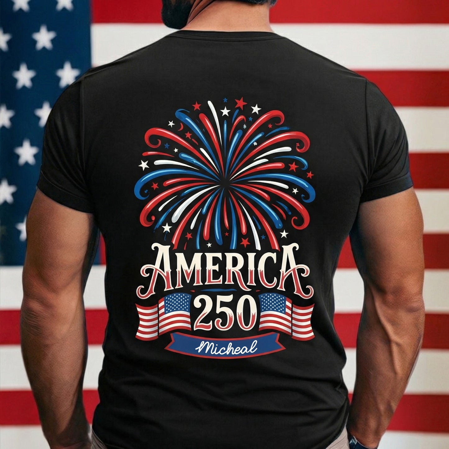 America 250 Firework Back Shirt