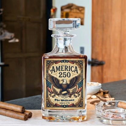 250 Years Of Freedom 250th Birthday America Flag 4th Of July Decanter