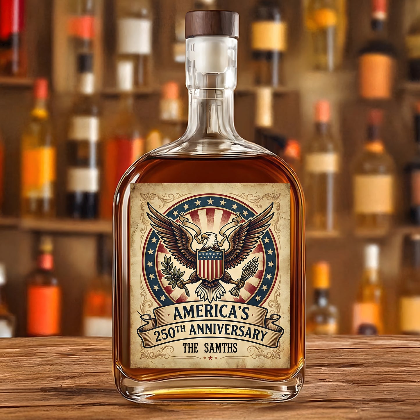 America 250 Semiquincentennial Fireworks Celebration Whiskey Bottle