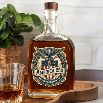 1776 America Patriotic Independence Day Whiskey Bottle