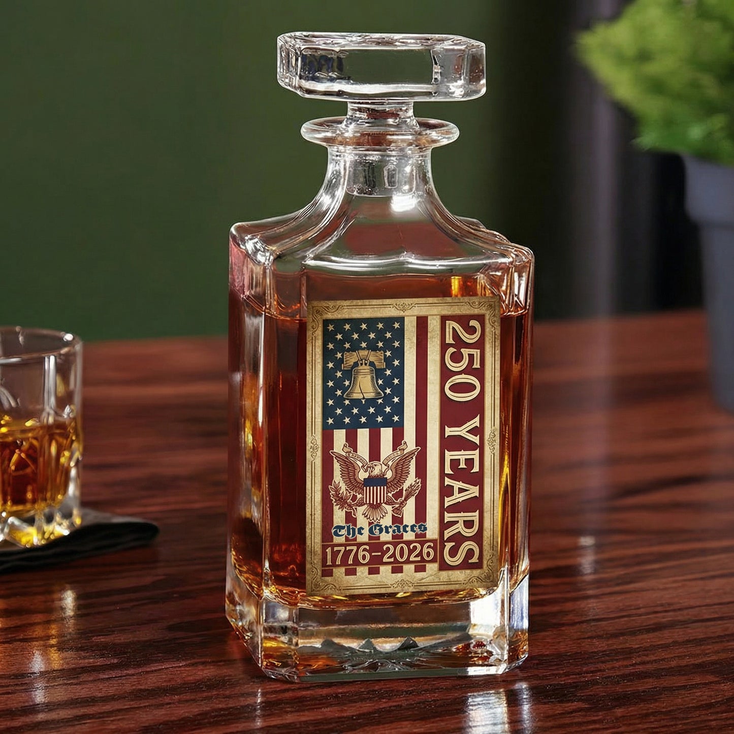 America 250th Birthday US Flag 250 Years We The People Decanter