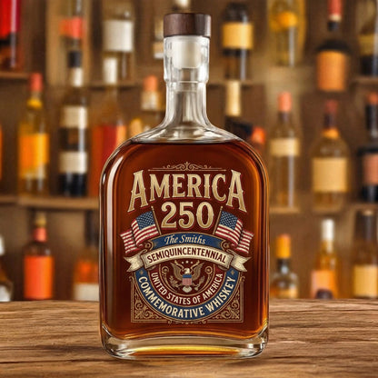 American 250 Years Semiquincentennial – Patriotic Gift 2026 Whiskey Bottle