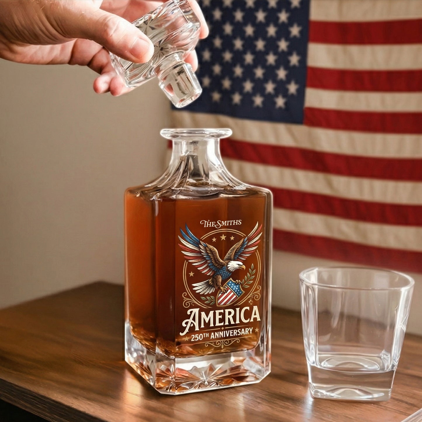 Celebrate 250 Years of America USA Anniversary 1776-2026 Decanter