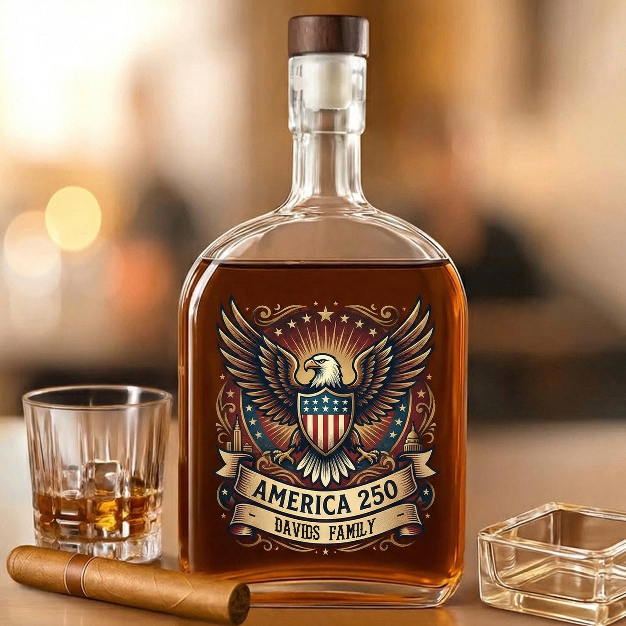 Celebrating 250 Years Freedom Whiskey Bottle