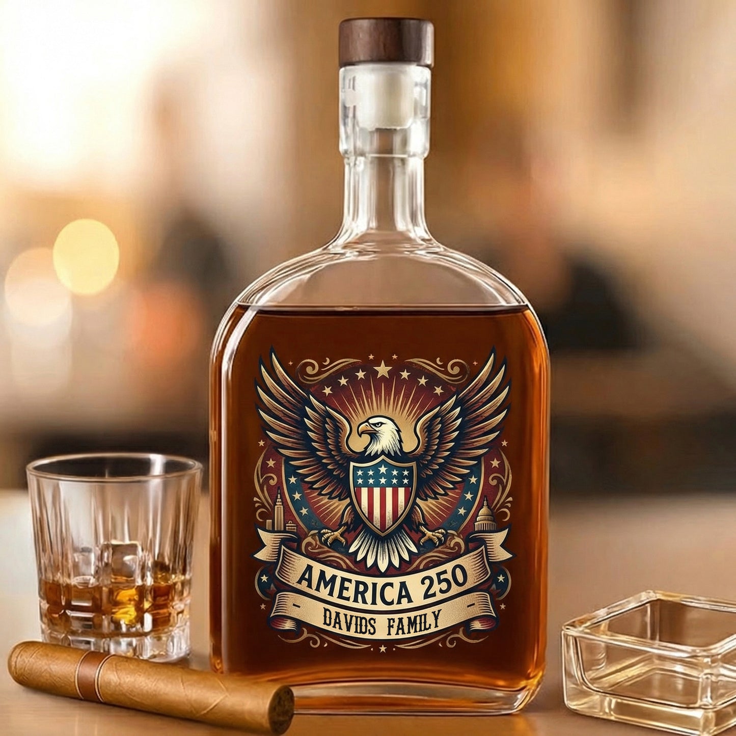 Celebrating 250 Years Freedom Whiskey Bottle