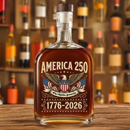 USA 250th Anniversary 250 Years of Freedom America Whiskey Bottle