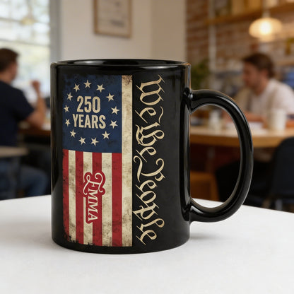 We The People America 250 Personalized Black Mug – Custom Name Patriotic USA Semiquincentennial Mug