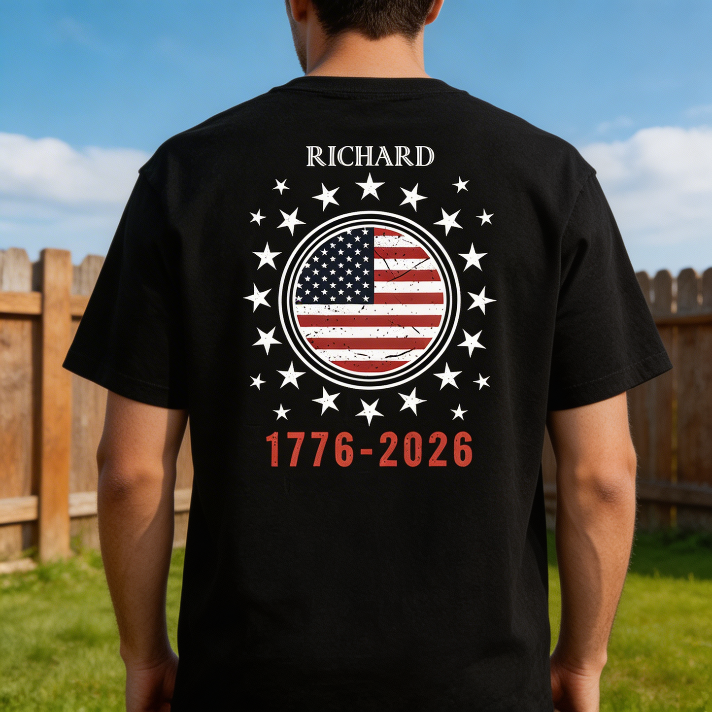 One Nation Under God Est 1776 Backside Shirt