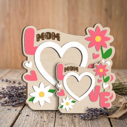 Personalized 3D Mother’s Day Photo Frame Bundle Custom Wooden Wall Frame
