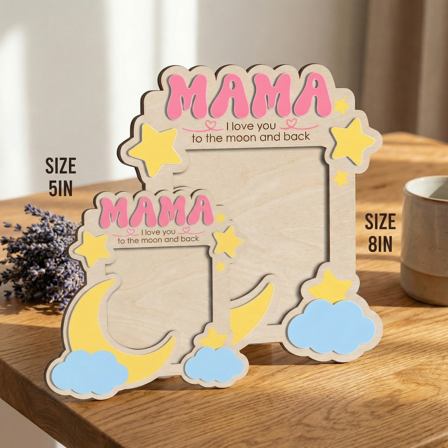 Personalized Birth Flower Nana Plaque – Custom Floral Photo Frame Keepsake | Mother’s Day Gift for Grandma