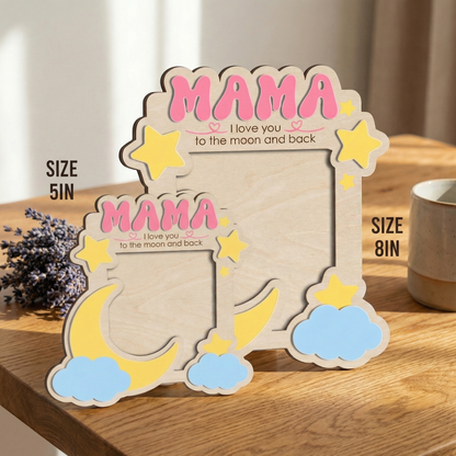 Personalized Birth Flower Nana Plaque – Custom Floral Photo Frame Keepsake | Mother’s Day Gift for Grandma