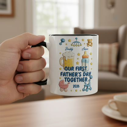 Personalized Father Accent Mug – First Father’s Day Custom Coffee Mug