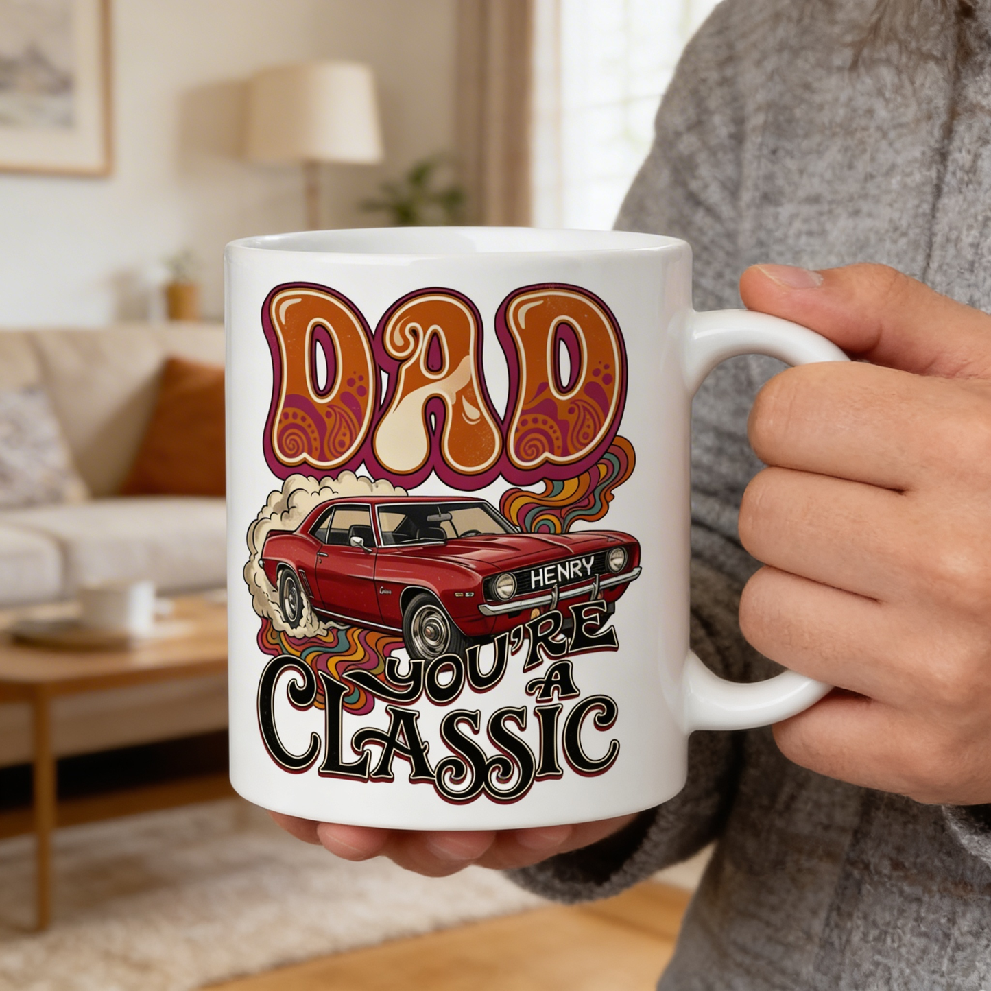 Personalized Dad Mug – “Dad You’re Classic” Custom Name Coffee Mug