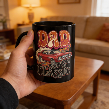 Personalized Dad Mug – “Dad You’re Classic” Custom Name Coffee Mug