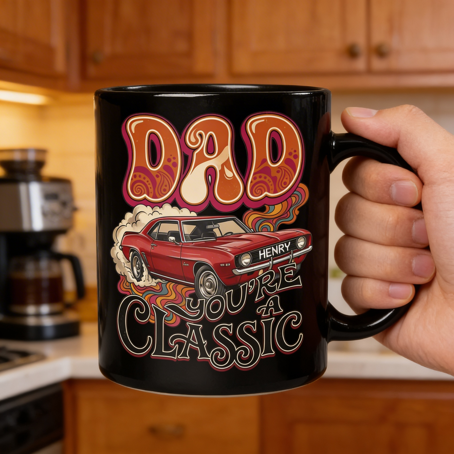 Personalized Dad Mug – “Dad You’re Classic” Custom Name Coffee Mug