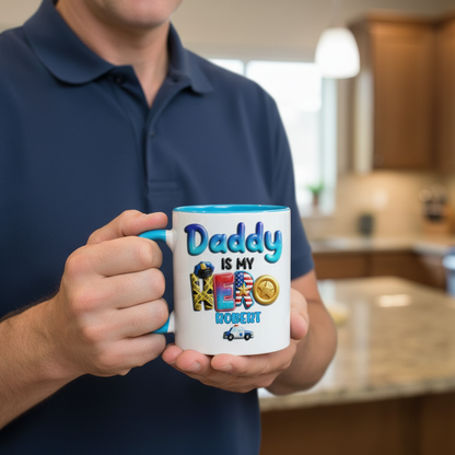 Personalized Police Dad Mug – My Daddy Is My Hero Accent Coffee Mug
